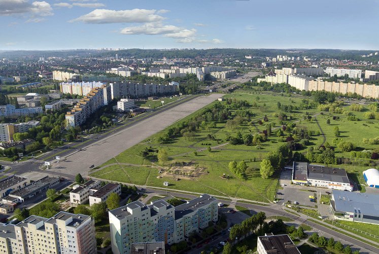 Dawny pas startowy na Gdańskiej Zaspie - to tutaj, w sąsiedztwie parku powstają 4 budynki inwestycji Awiator.