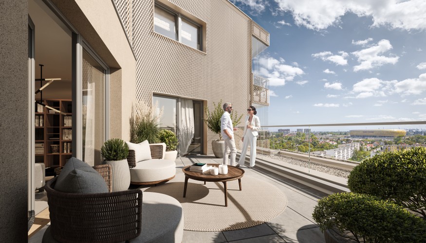 Apartamenty w SEAHall będą miały niepowtarzalne widoki z okien na miejską panoramę, zieleń oraz morenowe wzgórza na horyzoncie.