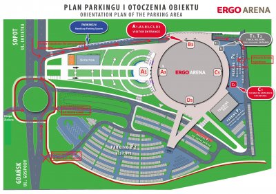 Parking Ergo Arena bezplatny targi