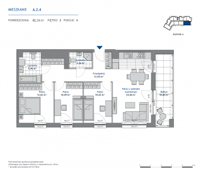 Rzut mieszkania nr: A.2.4