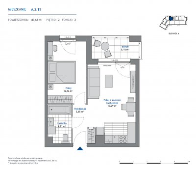 Rzut mieszkania nr: A.2.11