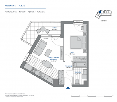 Rzut mieszkania nr: A.3.10