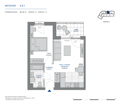 Rzut mieszkania nr: A.5.1