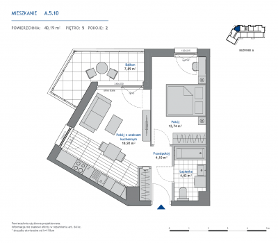 Rzut mieszkania nr: A.5.10