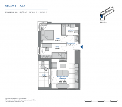 Rzut mieszkania nr: A.5.9