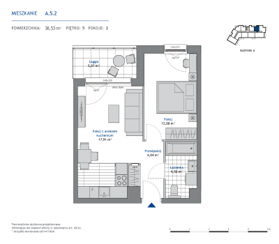 Rzut mieszkania nr: A.5.2