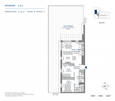 Rzut mieszkania nr: A.0.2
