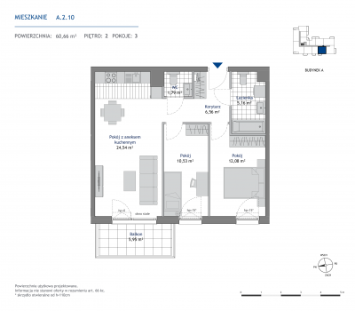 Rzut mieszkania nr: A.2.10