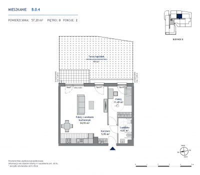 Rzut mieszkania nr: B.0.4