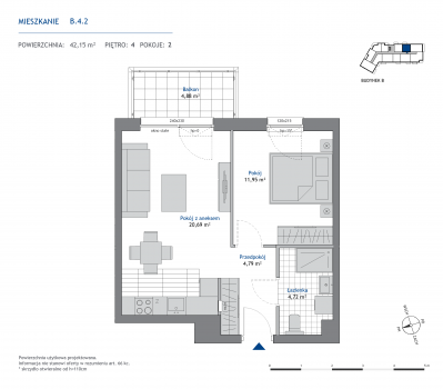 Rzut mieszkania nr: B.4.2
