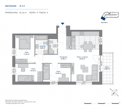 Rzut mieszkania nr: B.4.9