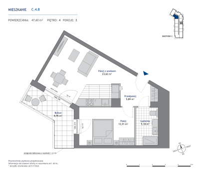 Rzut mieszkania nr: C.4.8