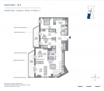 Rzut mieszkania nr: 10.2