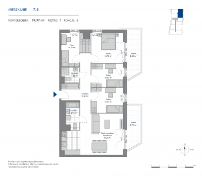 Rzut mieszkania nr: 7.8