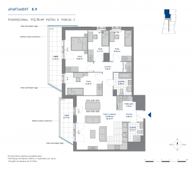 Rzut mieszkania nr: 8.9