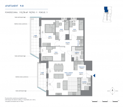 Rzut mieszkania nr: 9.8