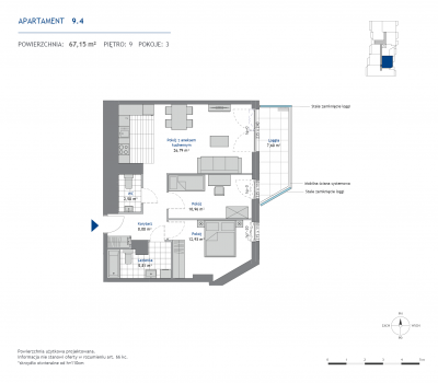 Rzut mieszkania nr: 9.4